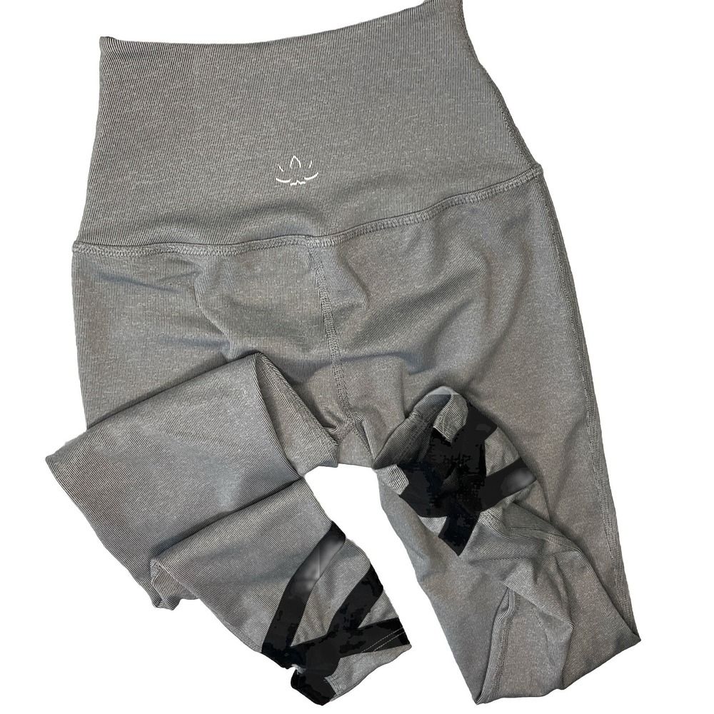 Beyond Yoga Overture Strappy Ballet High Rise Pintuck‎ Leggings Heather Grey XS